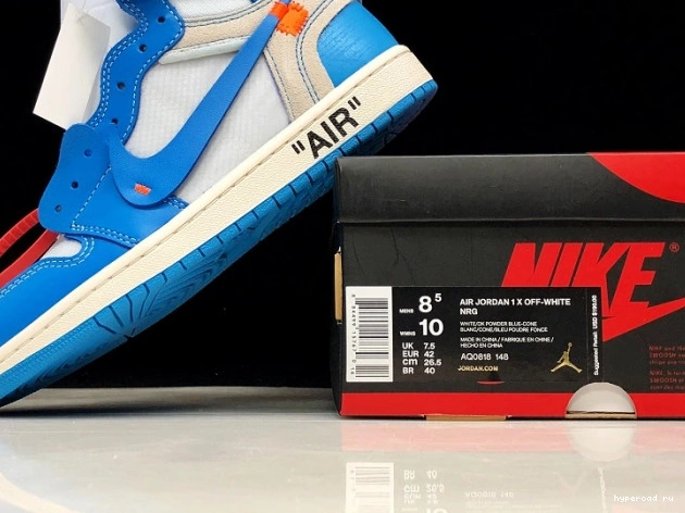Blue Off-White UNC 1 Air AQ0818-148 Jordan Powder 0816